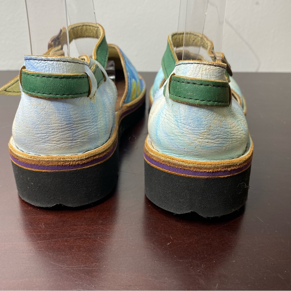 Handmade Custom Leather Sandals Van Gogh Starry Night & self portrait - Picture 4 of 8